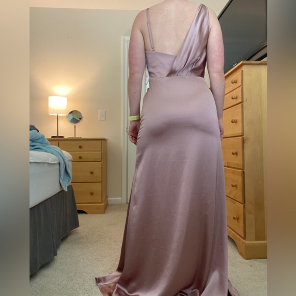 Revelry Satin Dress in Rose Quartz - Picture 5 of 5